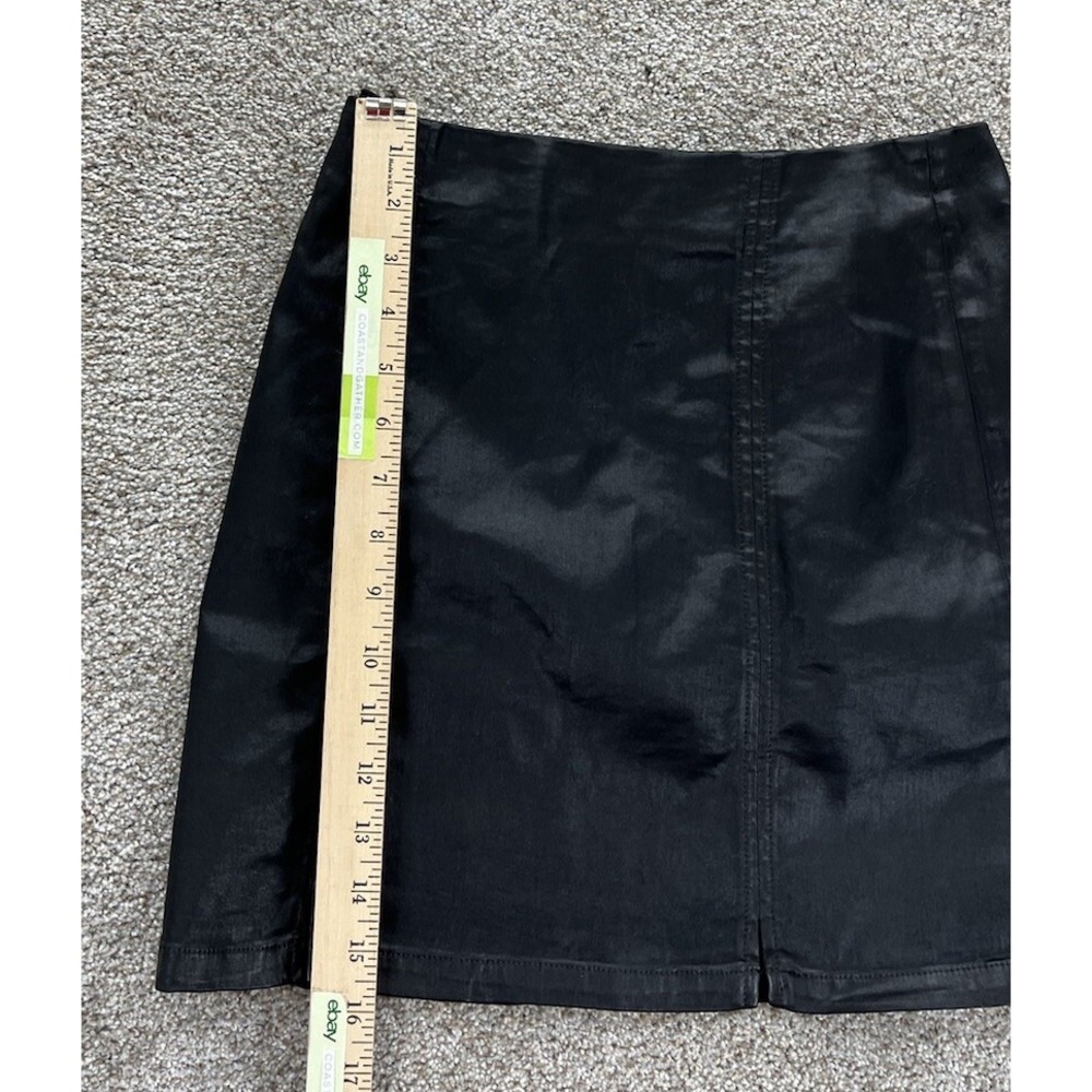 AG Adriano Goldschmied Mini Skirt Womens 24 Black Adaline A-Line Coated USA Made - Picture 11 of 11